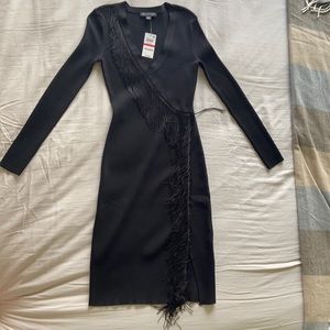 INC Black Bodycon Midi Dress
